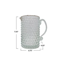 Hand-Blown Glass Hobnail Pitcher - 42 oz.