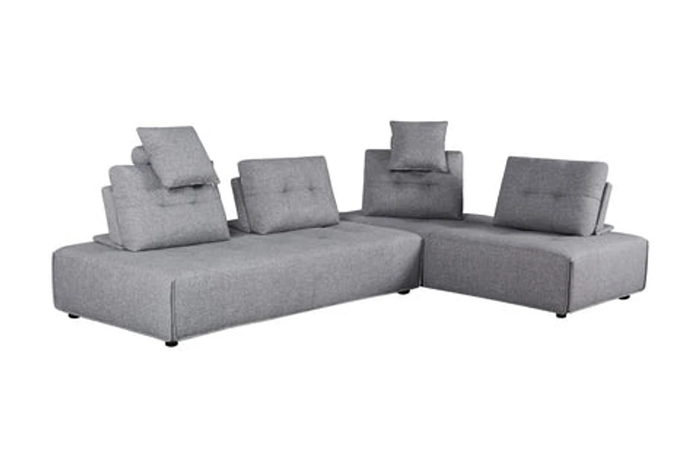 Odilon Upholstered Sectional Sofa with Adjustable Backrests and Headre