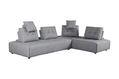 Odilon Upholstered Sectional Sofa with Adjustable Backrests and Headre