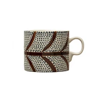 16 oz. Hand-Painted Stoneware Mug w/ Pattern