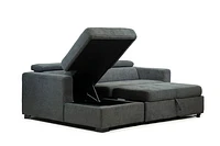 Randall Sleeper Sectional - Fabric - Ramy Charcoal - Greater Vancouver Furniture