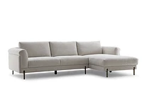 Luxurious Modo Sectional with 3 Seater & Right Chaise in Beige