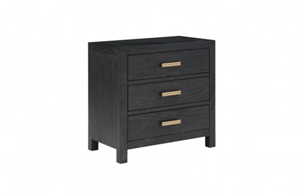 Fresno 28" 3-Drawer Nightstand -Charcoal