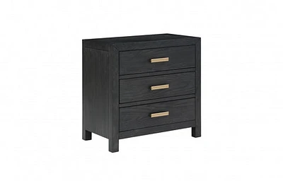 Fresno 28" 3-Drawer Nightstand -Charcoal