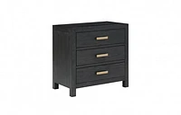 Fresno 28" 3-Drawer Nightstand -Charcoal