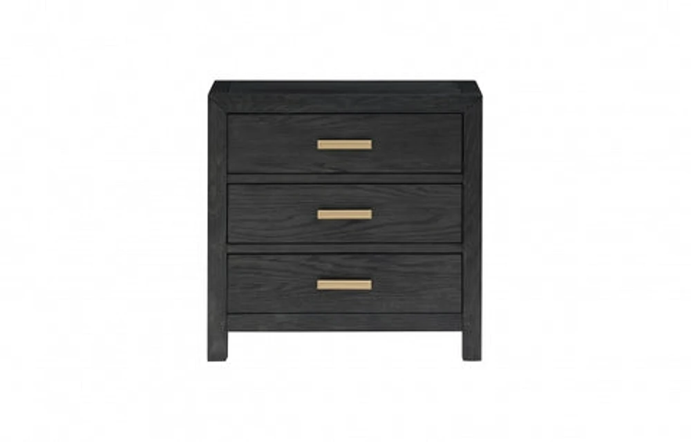 Fresno 28" 3-Drawer Nightstand -Charcoal