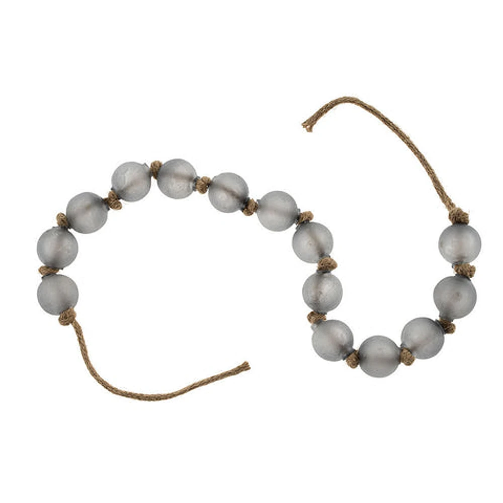 Beach Glass Beads, Frosted Grey