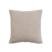 18" Square Cotton Jacquard Pillow w/ Jute Embroidery