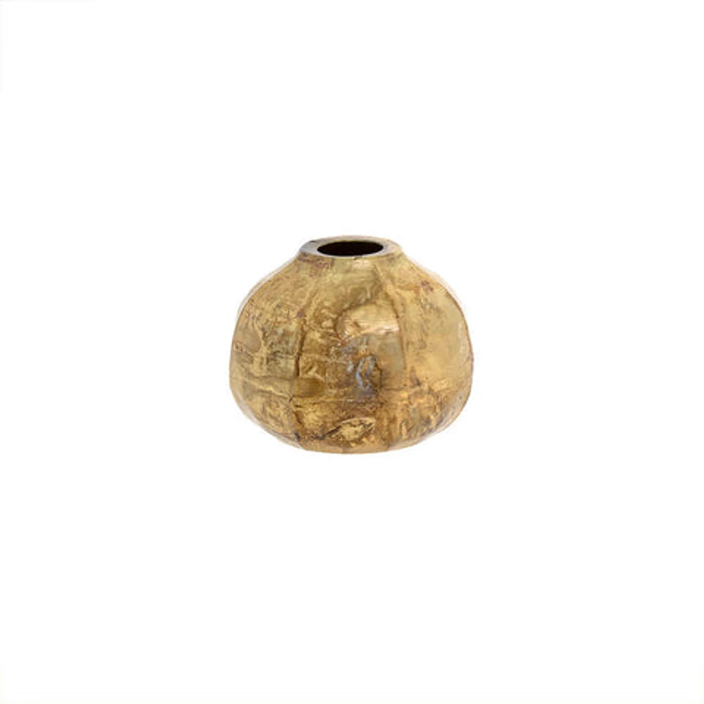 Cobblestone Vase S, Gold Crackle