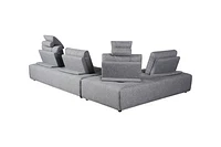 Odilon Upholstered Sectional Sofa with Adjustable Backrests and Headre