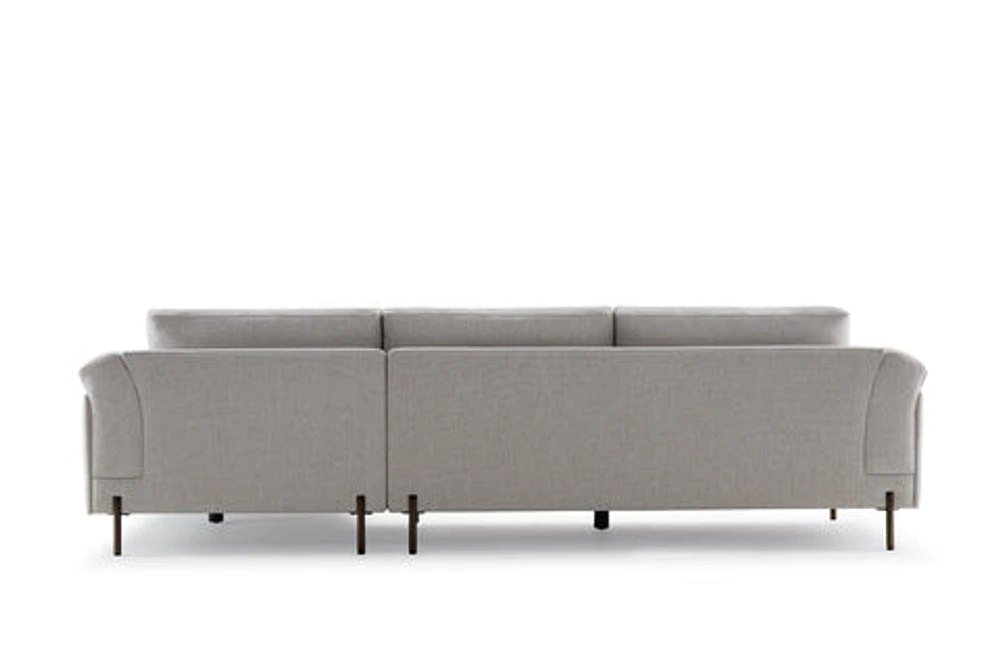 Luxurious Modo Sectional with 3 Seater & Right Chaise in Beige