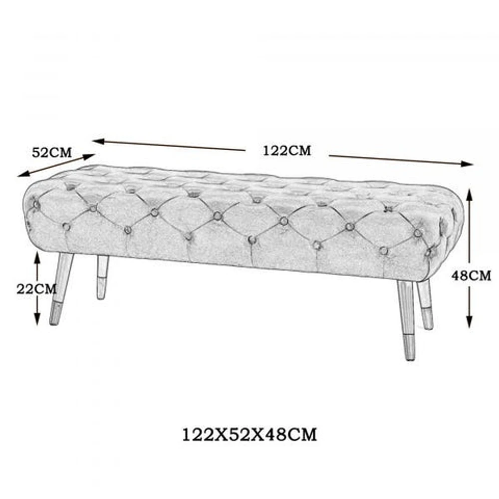 FLOOR MODEL Meryl Bench in Grey