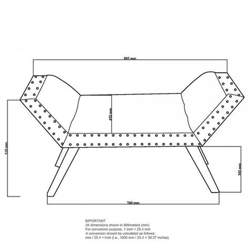 FLOOR MODEL Lana Bench in Beige