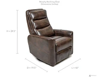 FLOOR MODEL Murphy Leather Gel Manual Reclining Chair - Dark Grey