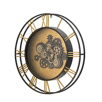 Grind Gold and Black Round Gear Clock