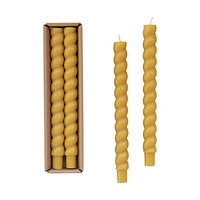 Unscented Twisted Taper Candles in Box, Set of 2