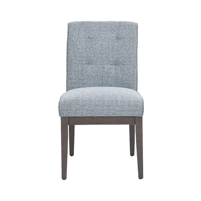 Jia Side Dining Chair with Wooden Legs - Dark Grey