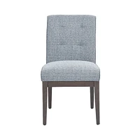 Jia Side Dining Chair with Wooden Legs - Dark Grey