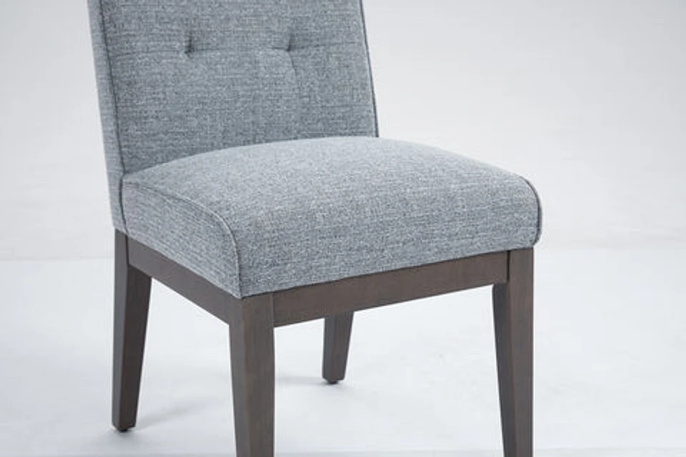 Jia Side Dining Chair with Wooden Legs - Dark Grey