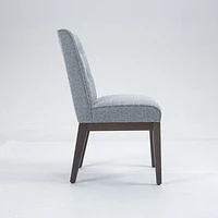 Jia Side Dining Chair with Wooden Legs - Dark Grey