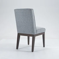 Jia Side Dining Chair with Wooden Legs - Dark Grey