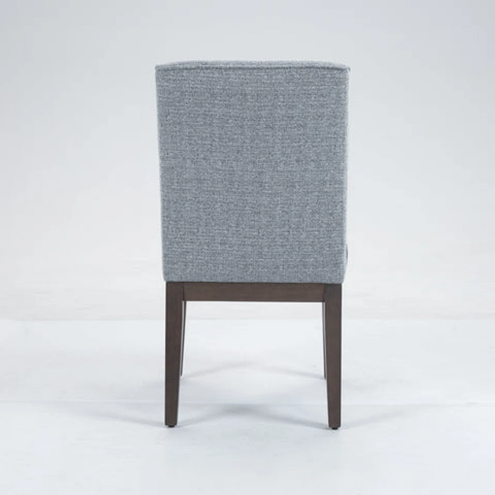 Jia Side Dining Chair with Wooden Legs - Dark Grey