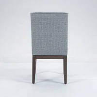 Jia Side Dining Chair with Wooden Legs - Dark Grey