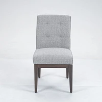 Jia Side Dining Chair with Wooden Legs - Dark Grey