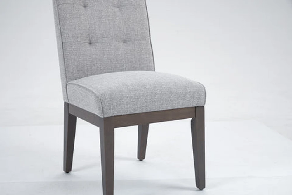 Jia Side Dining Chair with Wooden Legs - Dark Grey