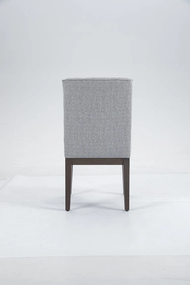 Jia Side Dining Chair with Wooden Legs - Dark Grey