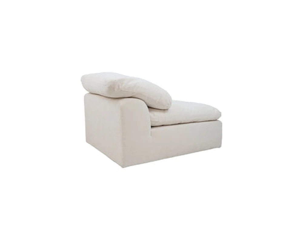 Alex Modular Premium Fabric Armless Chair - White