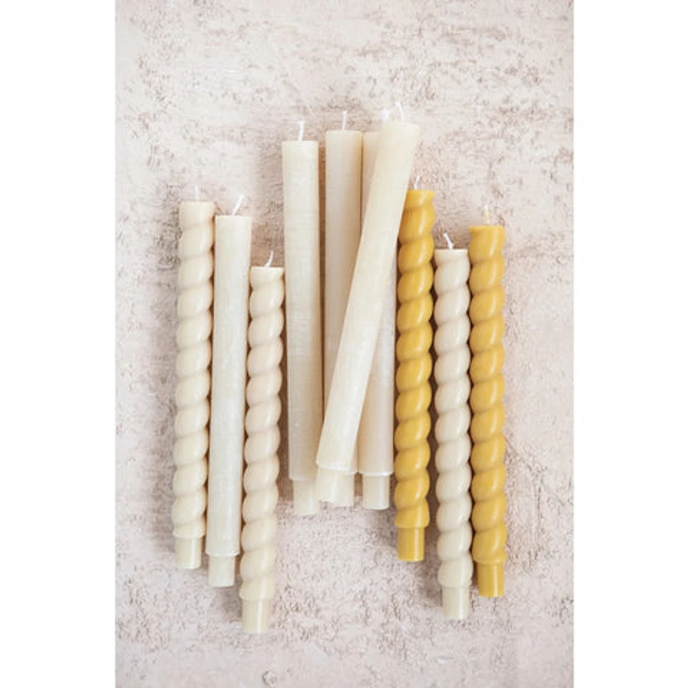 Unscented Twisted Taper Candles in Box, Set of 2