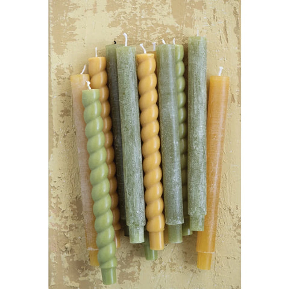 Unscented Twisted Taper Candles in Box, Set of 2