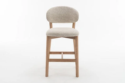 Milena Natural Oak Counter Stool - Beige