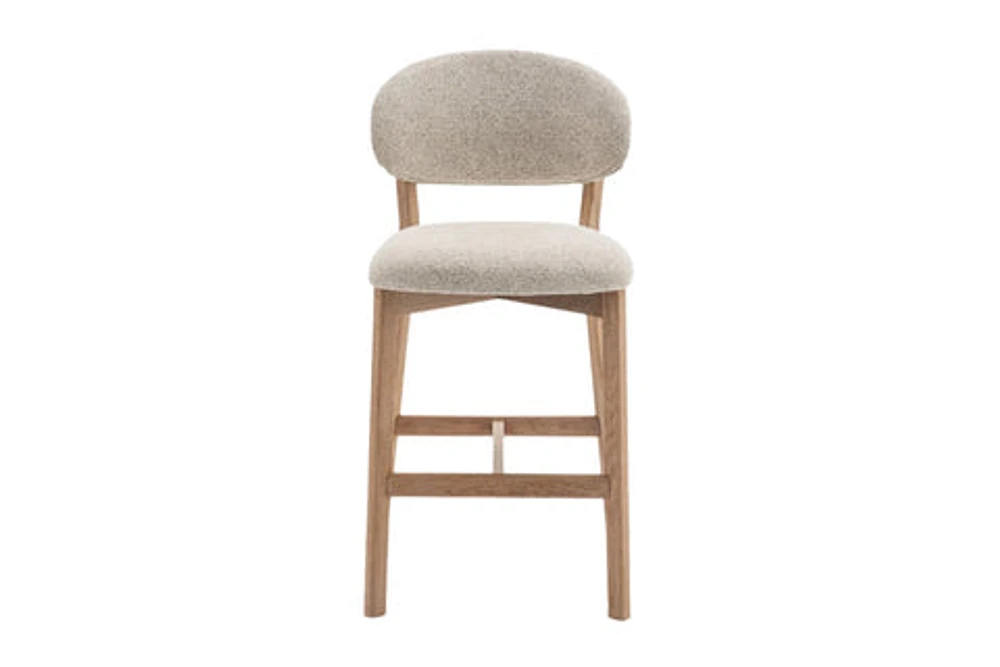 Milena Natural Oak Counter Stool - Beige