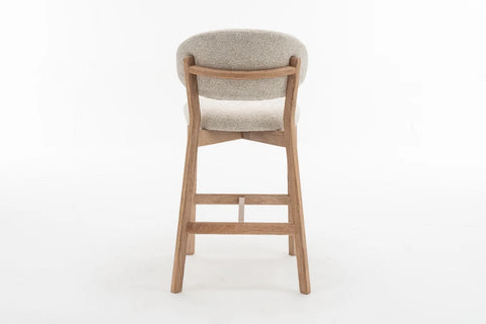 Milena Natural Oak Counter Stool - Beige