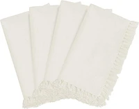 Fringed Design Napkin (Set of 4) - Off White