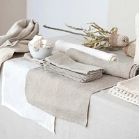 Stonewashed Linen Table Runner - Natural