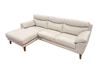 Floor Model Farmi Genuine Leather Sectional - Grey