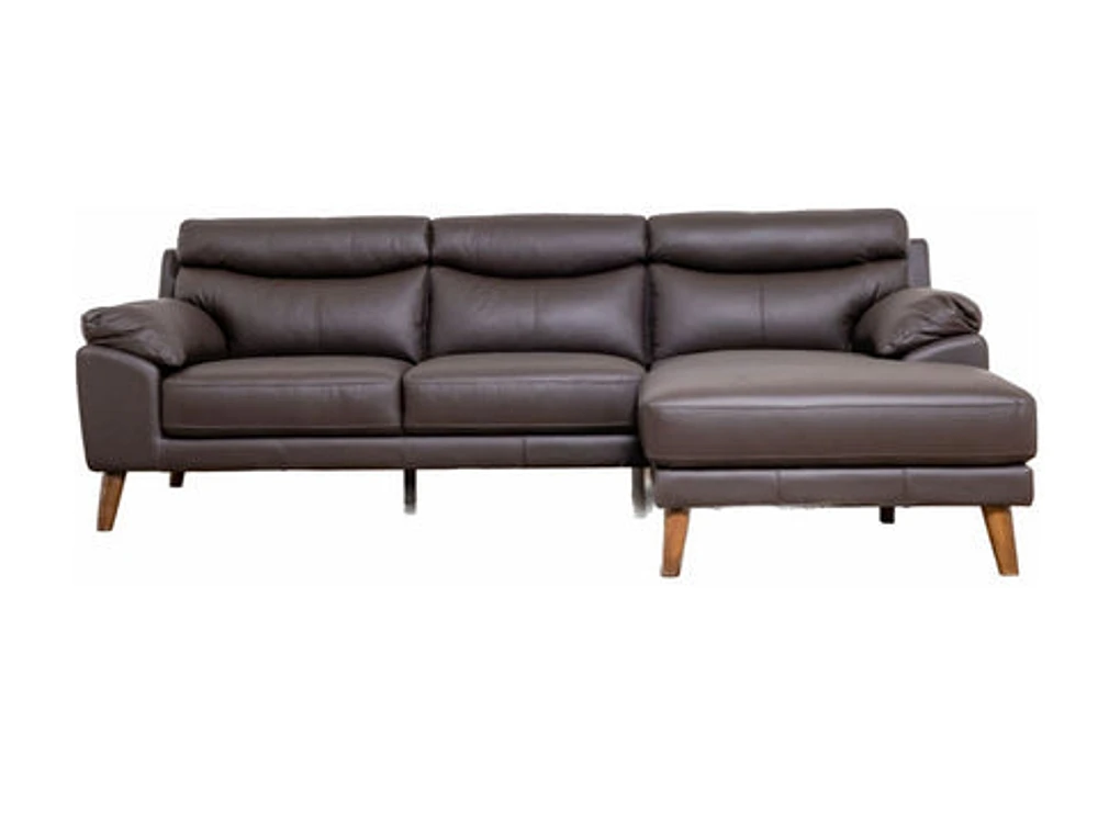 Farmi Genuine Leather Sectional - Brown