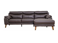 Farmi Genuine Leather Sectional - Brown