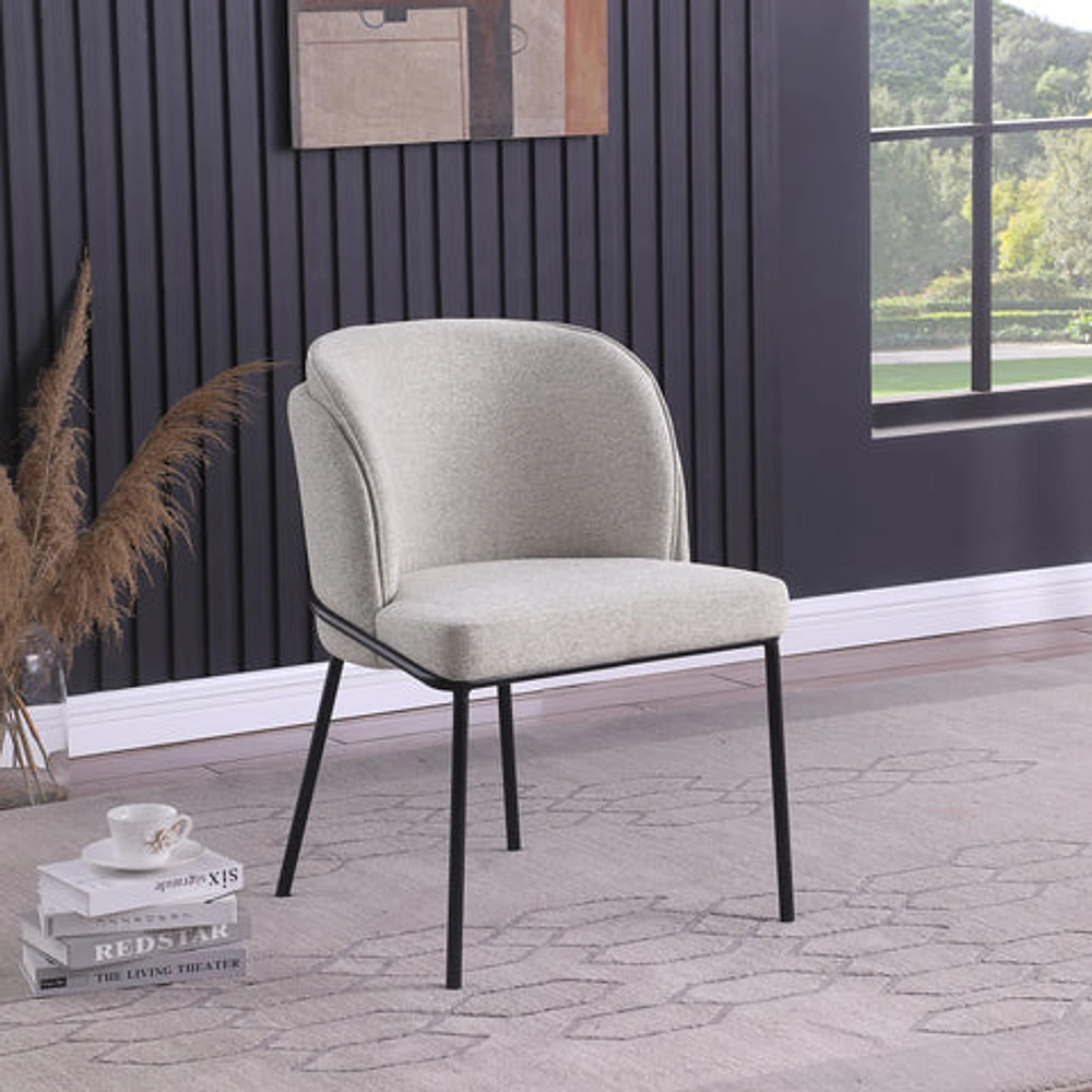 Angelo Flax Fabric Dining Chair - Beige