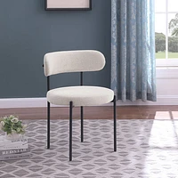 Ronda Flax Fabric Dining Chair - Beige