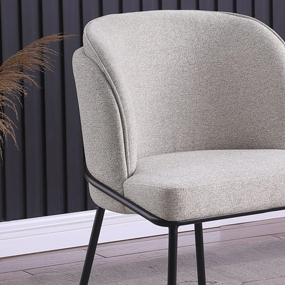 Angelo Flax Fabric Dining Chair - Beige