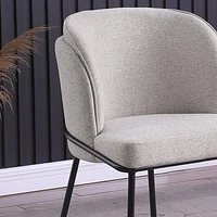 Angelo Flax Fabric Dining Chair - Beige