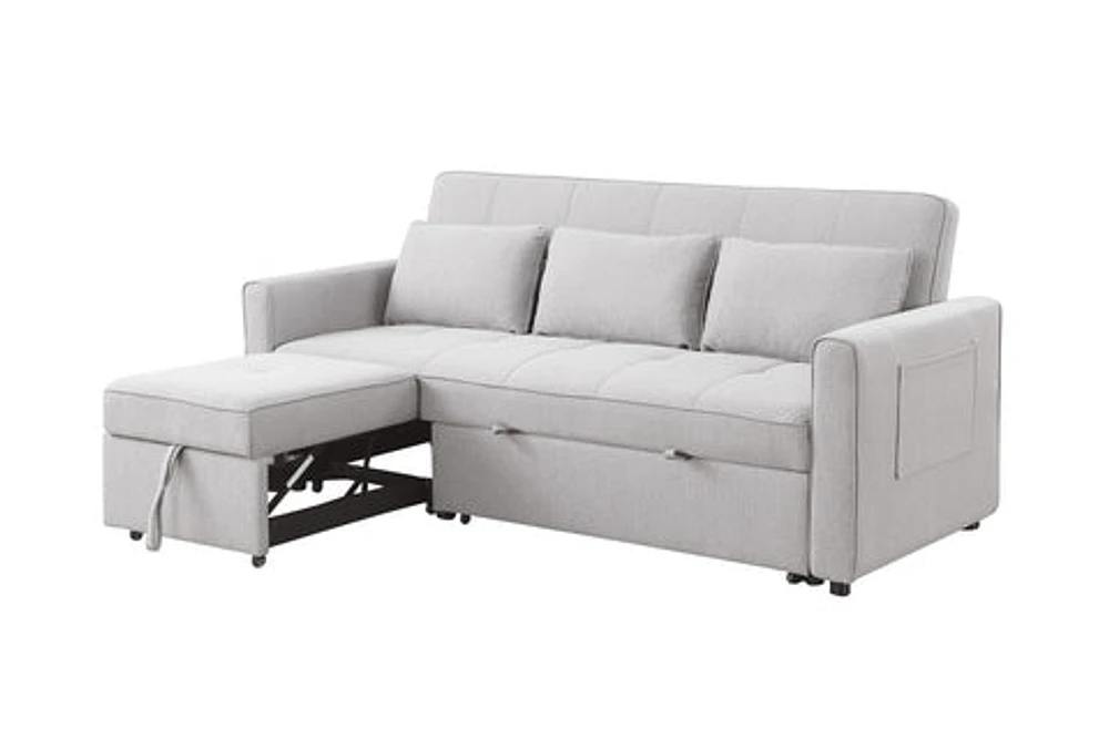 Skylar Sofa Sectional Sleeper- Stone