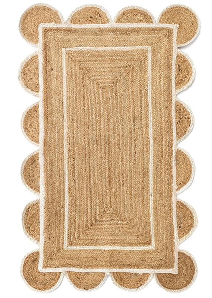 Rug Jute Scallop Edge Whit-nat