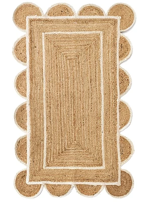 Rug Jute Scallop Edge Whit-nat