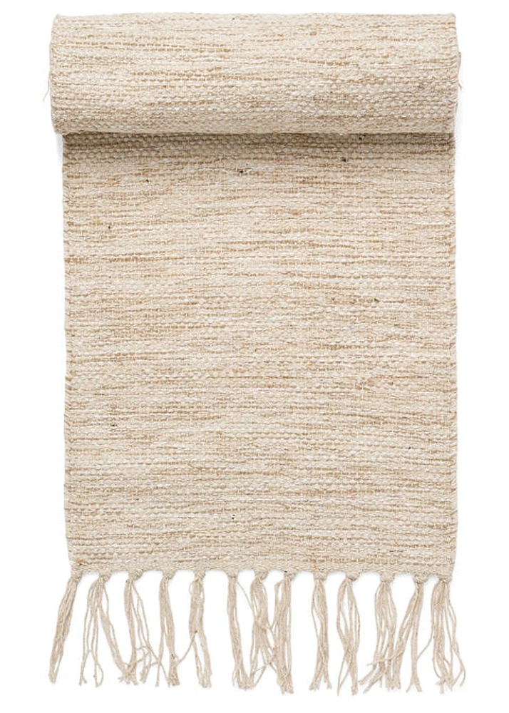 Table Runner Cotton Chindi Natural-White