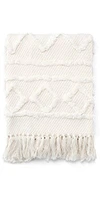 Throw Cotton Woven Zig Zag Off White